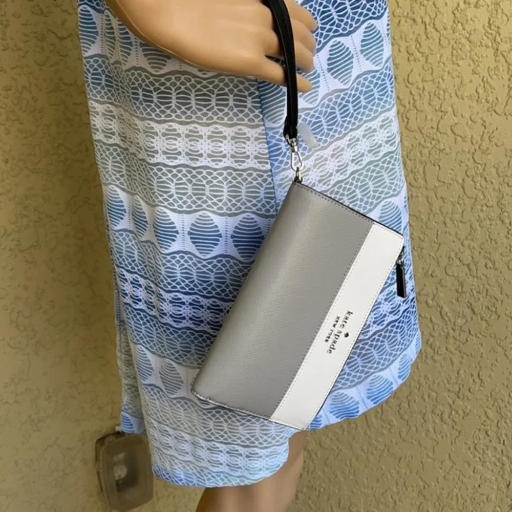 Kate Spade Staci Colorblock Phone Wallet Wristlet in Nimbus Grey - Picture 6 of 16